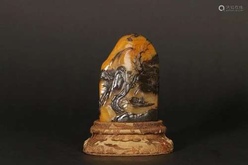 Black Skin Tianhuang Stone Landscape Seal