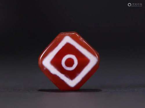 Dzi West Asia Red Jade Bead