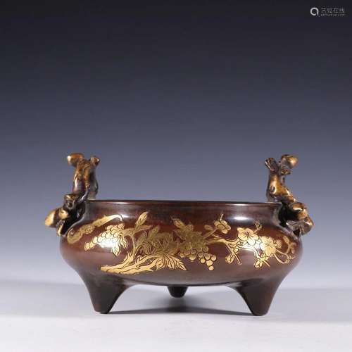 Gilt Bronze Incense Burner