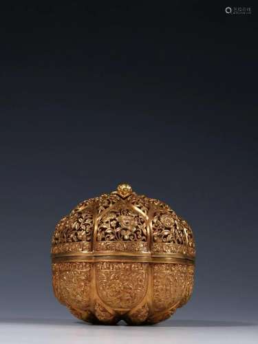 A Gilt-bronze Aromatherapy Box With Cover