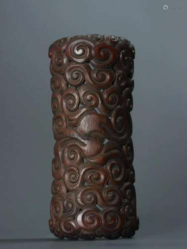 A Bamboo Carved Arm Septum With MoirÃ© Pattern