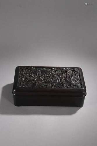 A Zitan Wood Carved Box