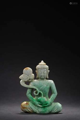 A Fine Jadeite Figure of Buddha