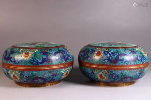 A Pair of Cloisonne Boxs