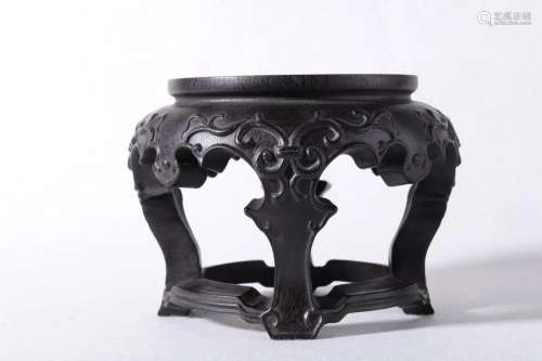 A Delicate Zitan Wood Carved Base