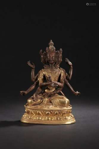 A Gilt-bronze Figure of Buddha