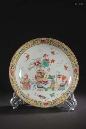 A Fine Famille-rose Dish With Flower Pattern