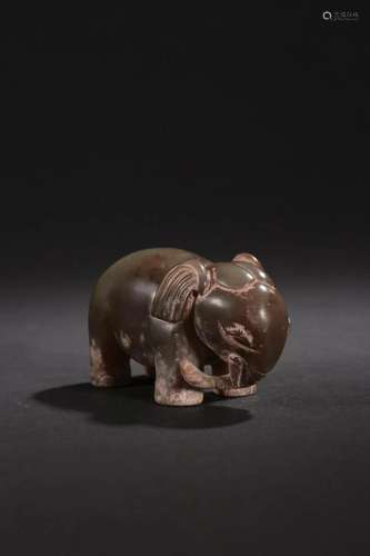 A Old Jade Carved Elephant