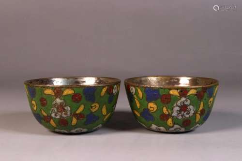 A Pair of Cloisonne Cups