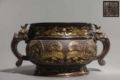 A Fine Gilt-bronze Censer