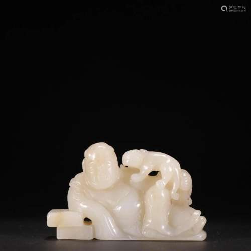 A Fine Jade Carved Luohan