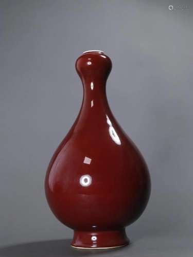 A Fine Red-glazed Garlic Bottle