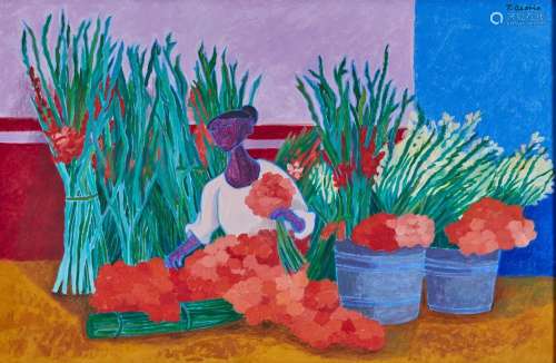 Trinidad OSORIO (1929-2002).Florista, 1974.Huile sur toile, ...