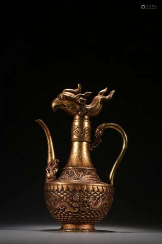 A Fine Gilt-bronze Pheonix Ewer