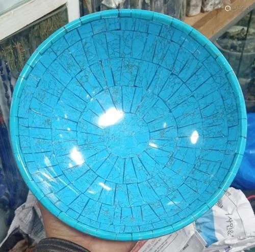 720 Gram Hand Crafted TURQUOISE Bowl Ovel Shape