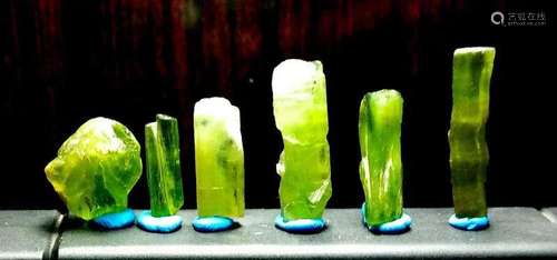 14 Grams Beautiful Lot Of 6 Peridot Crystal Specimen From