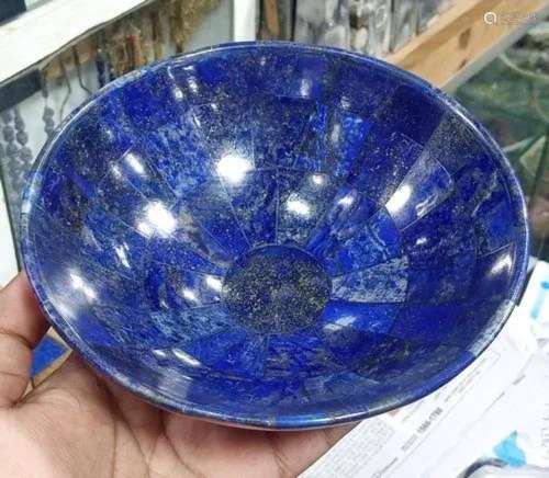 400 Gram Hand Crafted Lapis Lazuli Bowl Ovel Shape