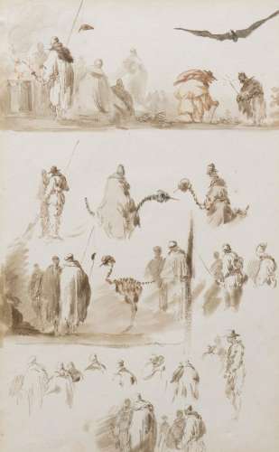 12. ATTRIBUÉ À JEAN PILLEMENT(1728 – 1808)Etudes de figures ...