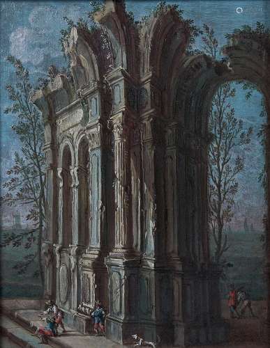 Paysage à l'archeToile.47,5 x 38,5 cm