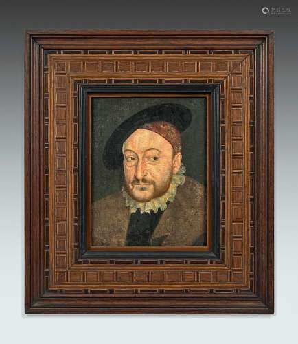 Portrait présumé de Henry VIIIPanneau de chêne, parqueté. Re...