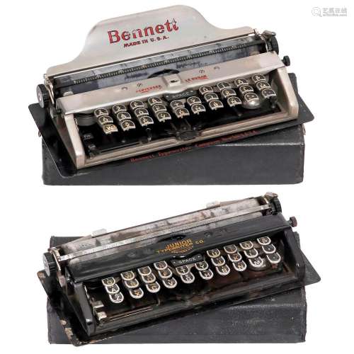 Two American Typewheel Typewriters "Bennett" and &...