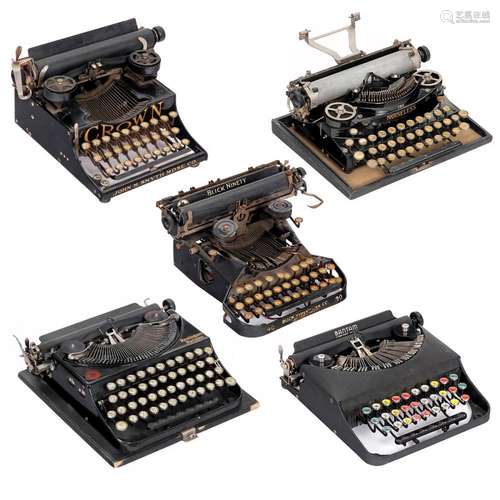 Five American Portable Typewriters