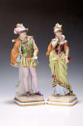 Pair of oversized porcelain figures, disc Alsbach, 2nd