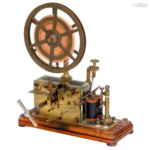 French Brass Morse Telegraph by Digney, c. 1880