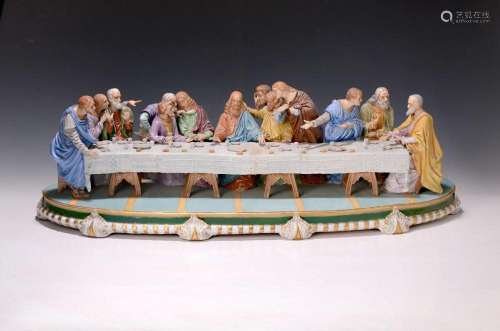 Large porcelain group: The Last Supper, Sitzendorf