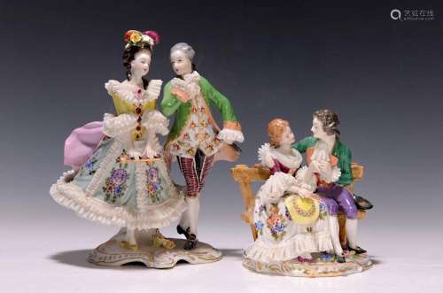 Two porcelain figures, Aelteste Volkstedt, 2ndhalf of the
