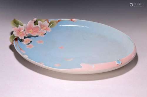 Large porcelain tray, marked Franz, 2nd half of the 20th