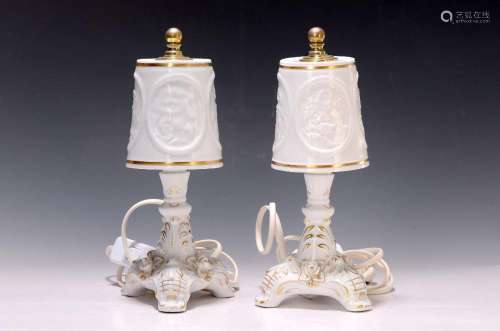 Pair of lithophane lamps, Sitzendorf, 2nd halfof the 20th