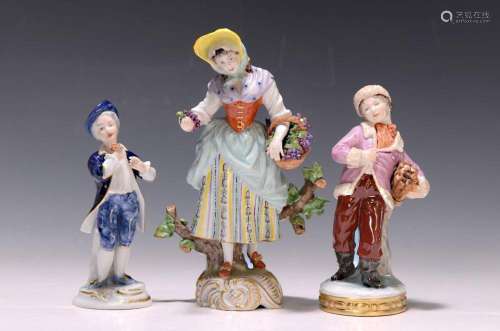 Three porcelain figures, 2nd half of the 20th century: 1