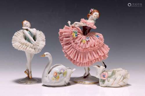 Four porcelain figures, Aelteste Volkstedt, 2nd half of