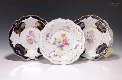 Three ceremonial plates, Weimar porcelain, 2nd half of the