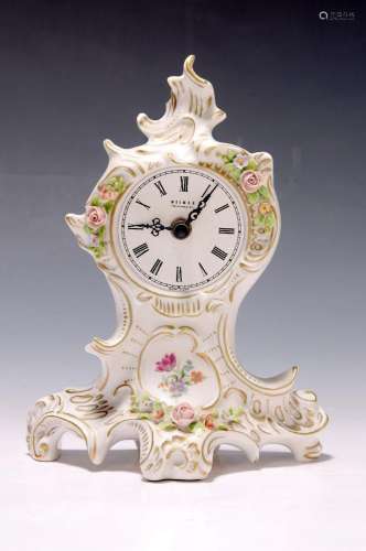Porcelain clock, Sitzendorf, 20th century, applied