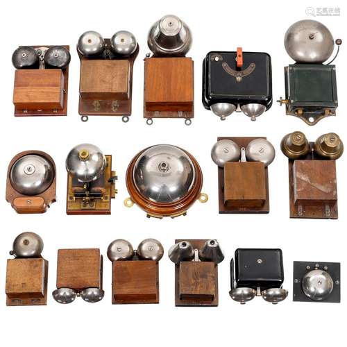 Sixteen Early German Telephone Bells