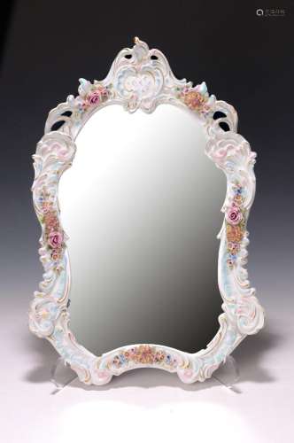 mirror, Unterweissbach, 1990s, porcelain, appliques
