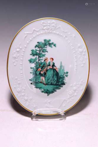 Oval miniature painting/wall appliqué, Meissen, 2nd