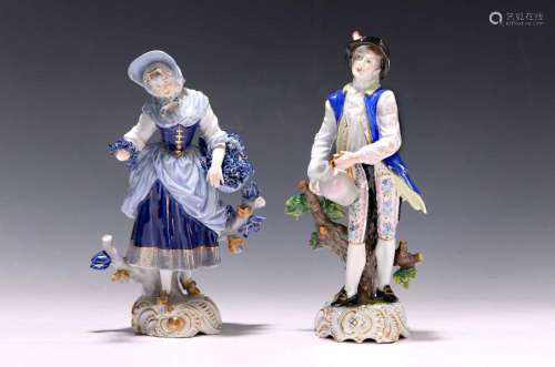 Two porcelain figures, Aelteste Volkstedter