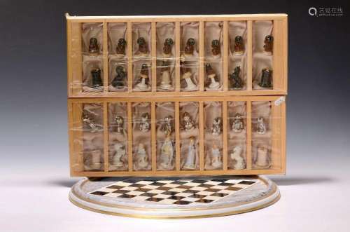 Large porcelain chess set, Sitzendorf, 2nd half of the