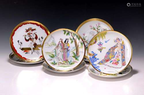 Series of 8 porcelain collection plates, Augarten