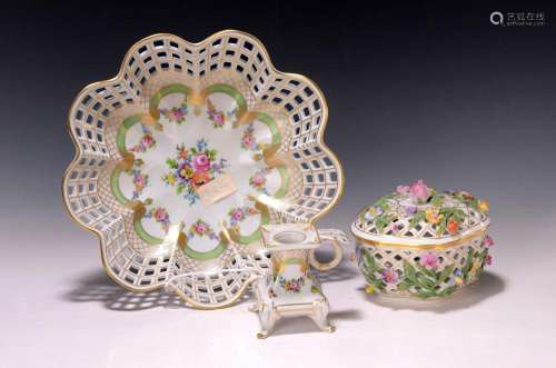 Three pieces of porcelain, Dresden, 2nd half of the 20th
