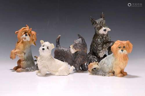 Five dog sculptures, Ens, 2nd half of the 20thcentury