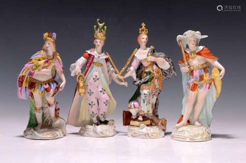 Four porcelain figures, Sitzendorf, 2nd half of the 20th