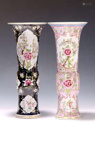 Two vases, Potschappel Dresden, 2nd half of the 20th