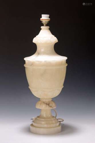 Large Alabaster lamp, 2. Half 20.th c., in stylized