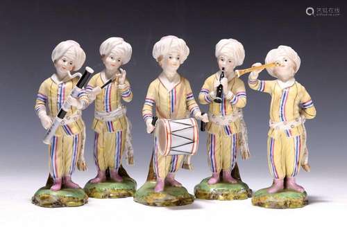 5 musicians from the Turkish band, design by Johann Peter