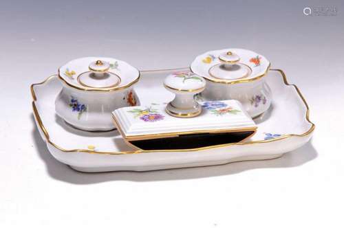 ink stand, Meissen, 1960s, 2. choice, porcelain