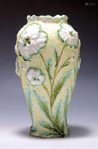 Vase, Art Nouveau, around 1900, earthenware, raised